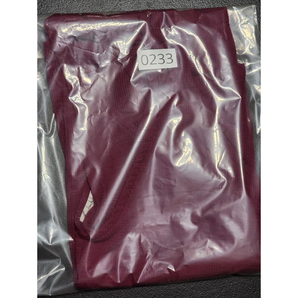 Free People Intimately Ribbed V-Neck Pleated Tank Top Small Burgundy‎ - Picture 9 of 9